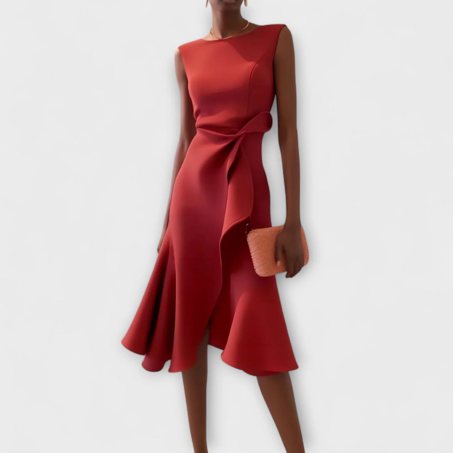 Victoria™ – Draped Asymmetrical Midi Dress