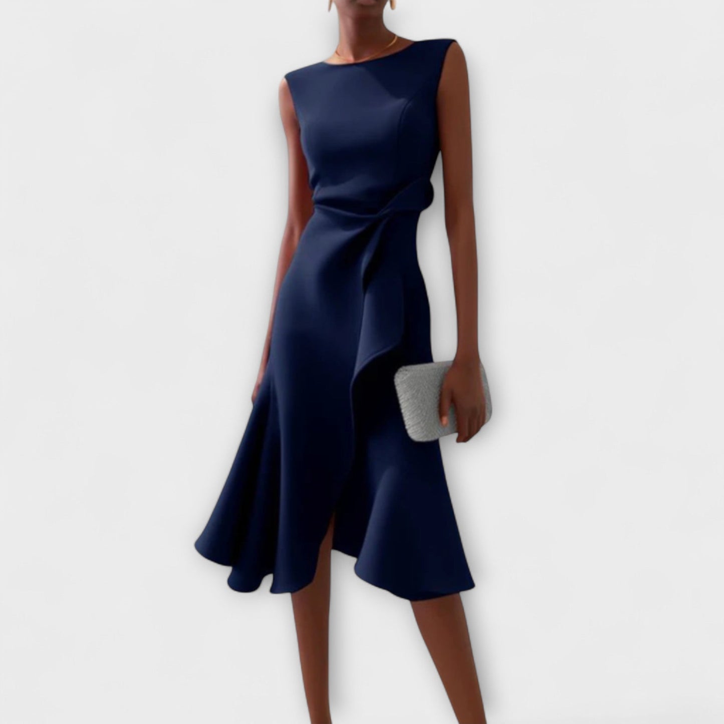 Victoria™ – Draped Asymmetrical Midi Dress