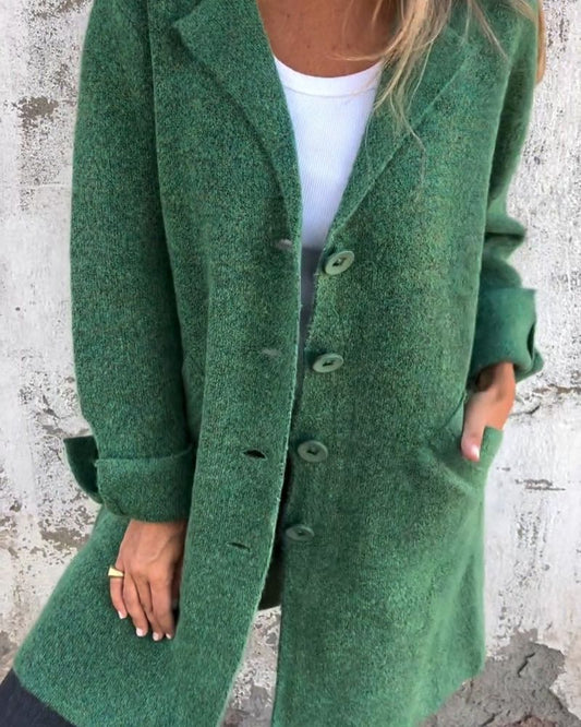 MAILA – Casual Long Coat with Lapels