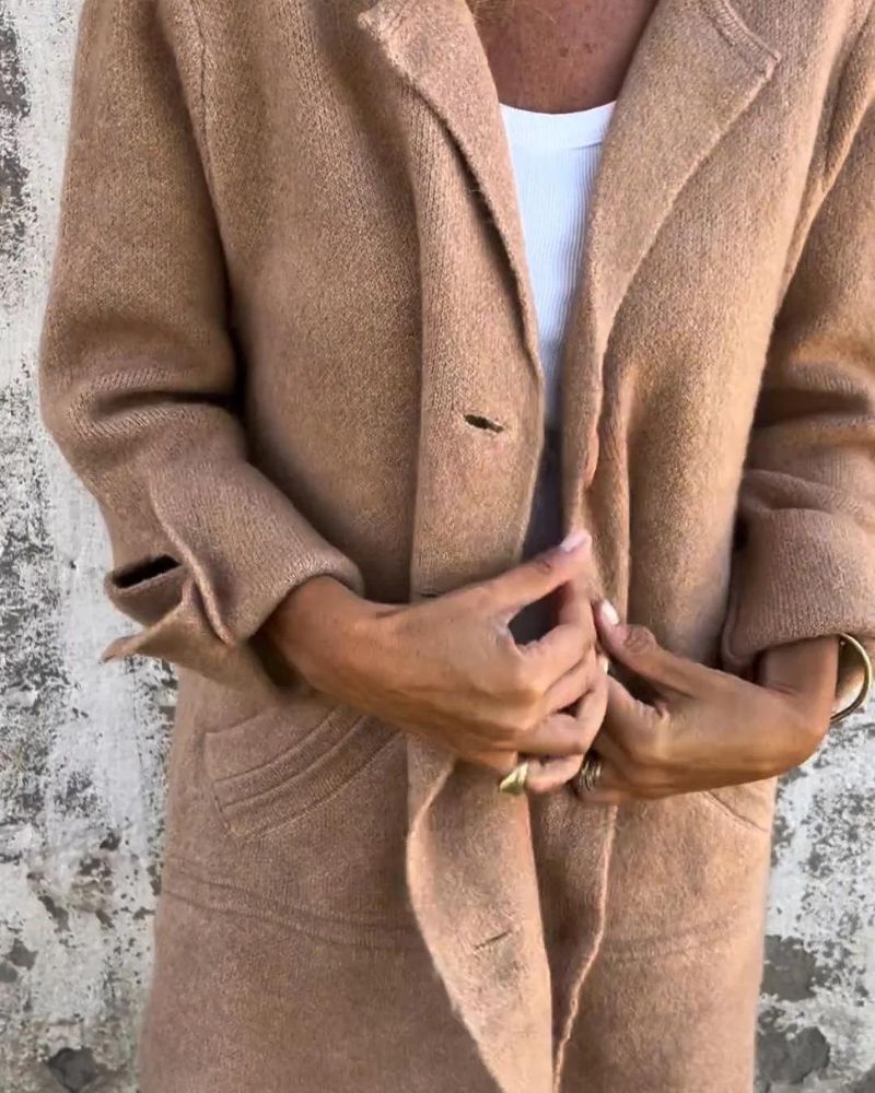 MAILA – Casual Long Coat with Lapels