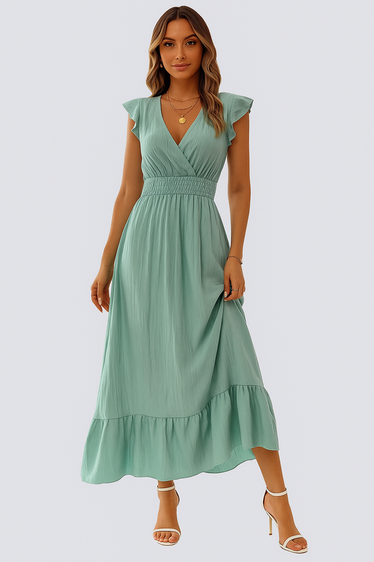 Valmira – Summer Midi Dress with Flowy Ruffles