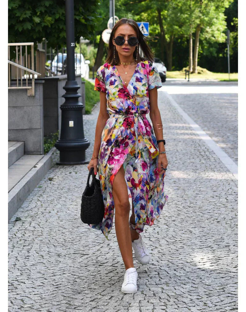 Nuvia™ | Flared Dress with V-Neck