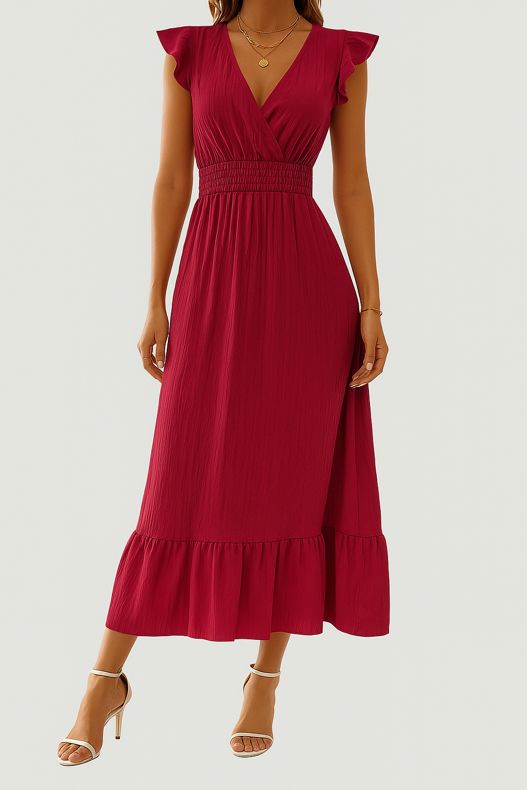 Valmira – Summer Midi Dress with Flowy Ruffles