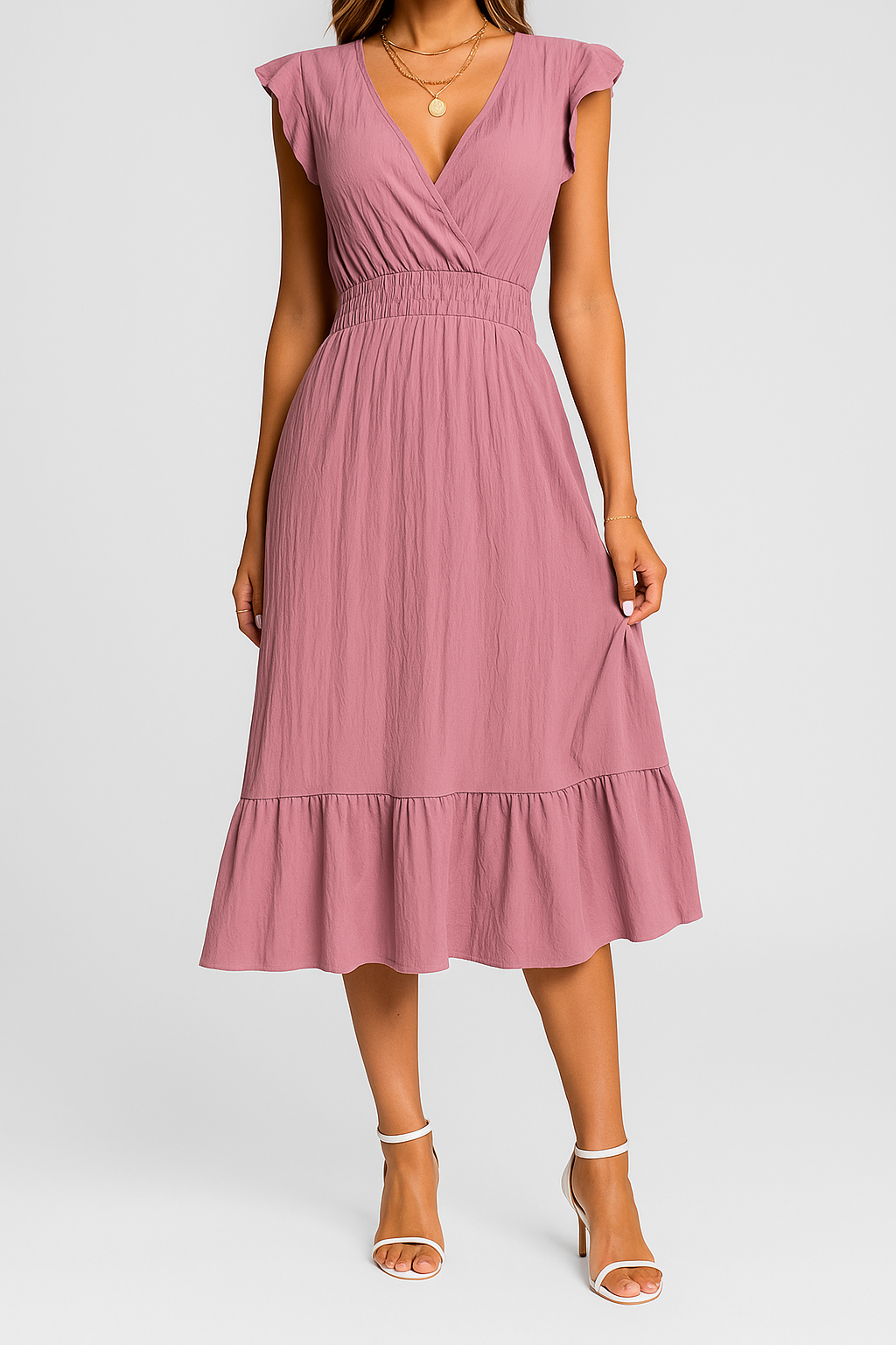 Valmira – Summer Midi Dress with Flowy Ruffles