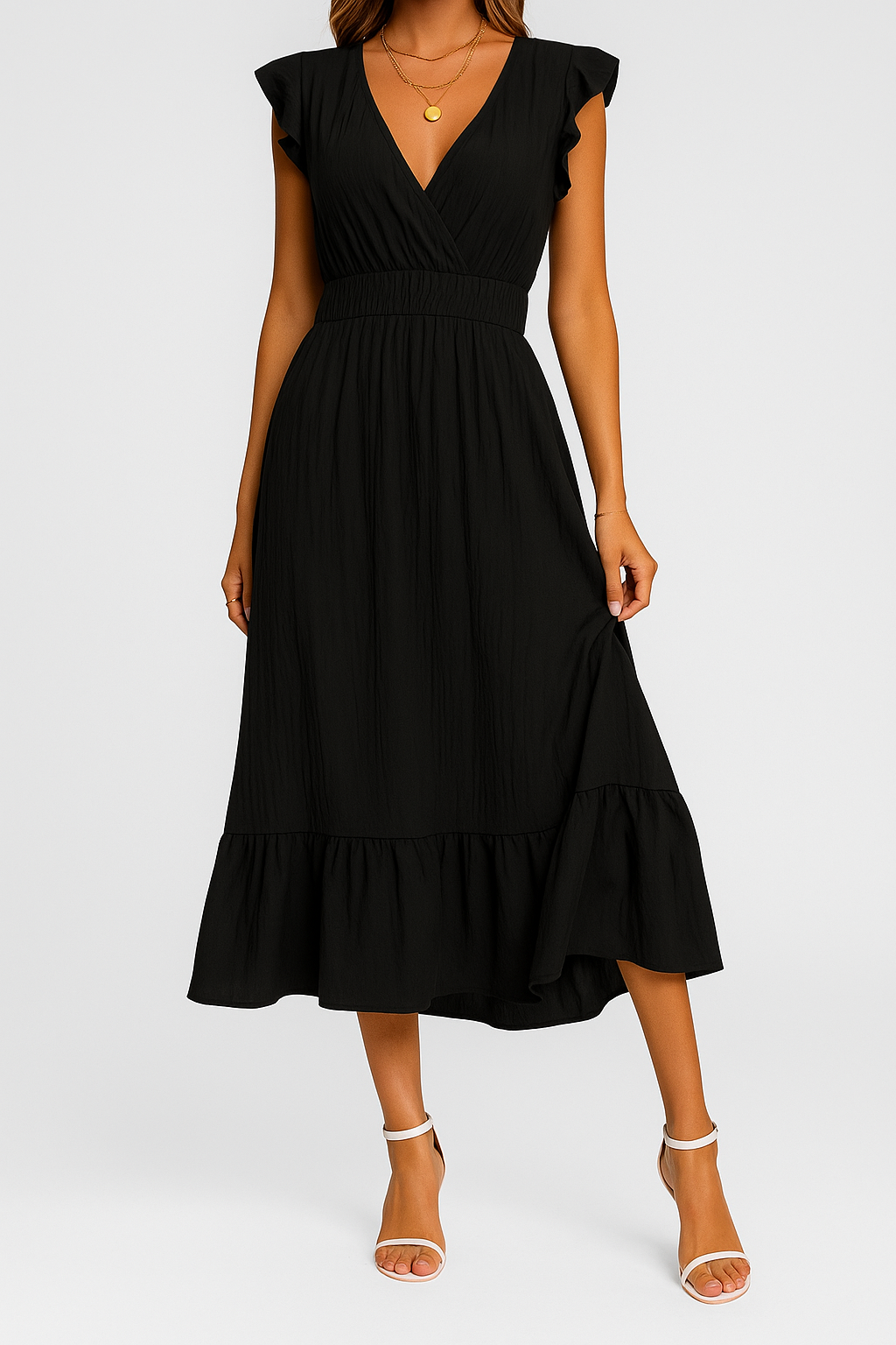 Valmira – Summer Midi Dress with Flowy Ruffles